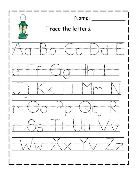 Alphabet Free Writing Worksheets For Kindergarten Handwriting Worksheet