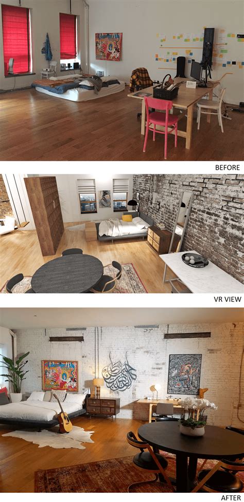 Before And After Eclectic Online Studio Apartment Design