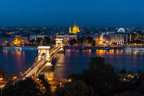 Chain Bridge On Danube River In Budapest City By Stocksy Contributor
