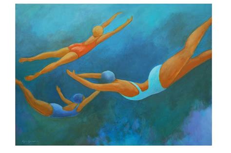 Underwater Swimmers Painting By Lyn Gianni Saatchi Art