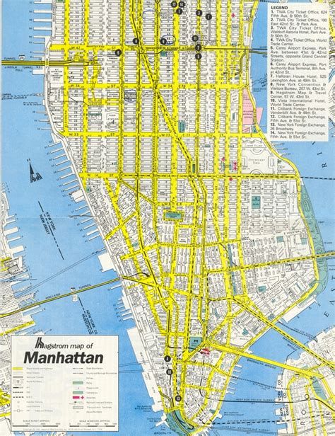 Map Of Manhattan In 1986 Manhattan Map Old Maps New York City