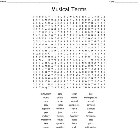 Famous Classical Music Composers Word Search Main Image