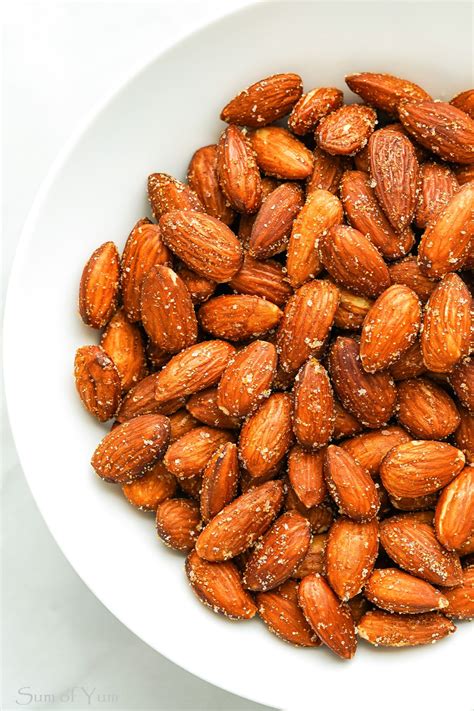 Garlic Roasted Almonds Sum Of Yum