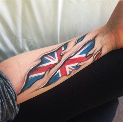 Ripped Skin Flag Tattoo Designs