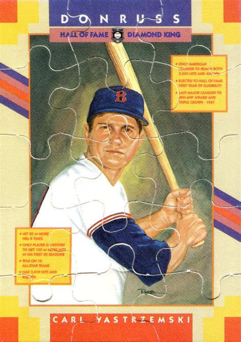 1990 Donruss 15 Piece Mini Puzzle Trading Card Carl Yastrzemski Nm Mt