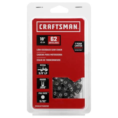 Craftsman 18 In 62 Links Chainsaw Chain
