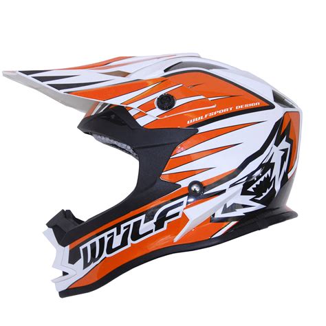Wulfsport Advance Orange White Black Motocross Helmet Enduro Acu Gold