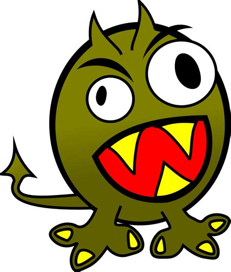 Onlinelabels Clip Art Small Funny Angry Monster