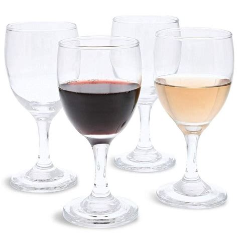 Juvale Set Of 4 Small Clear Glass Stemmed Wine Glasses 45 Ounces In