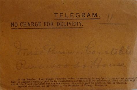 March 22nd 1919 Telegram From Julius Sladden To His Future Daughter