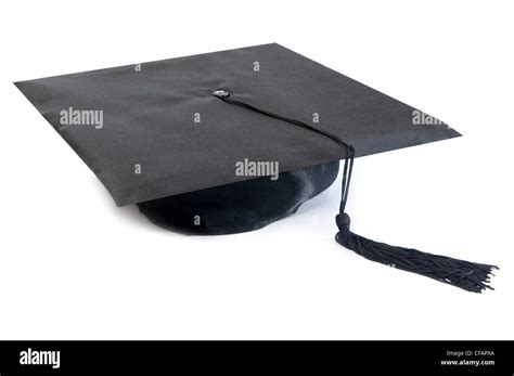 Sombrero De Graduación Sobre Un Fondo Blanco Fotografía De Stock Alamy