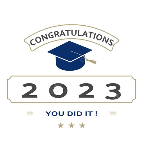 Graduation Class Of 2023 Gold Star Semester End Doctoral Cap Graduation