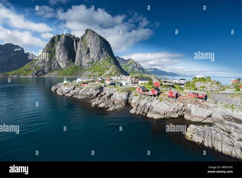 Famous Hamnoy Fishing Village In Lofoten Islands Norway Stock Photo