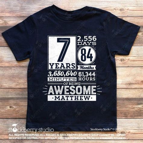 7th Birthday Shirt Boy 7 Years Of Being Awesome Birthday Countdown