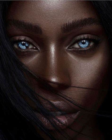 Woman Hair Black And Blue Eyes