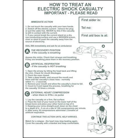 How To Treat An Electric Shock Casualty Wall Chart Ese Direct