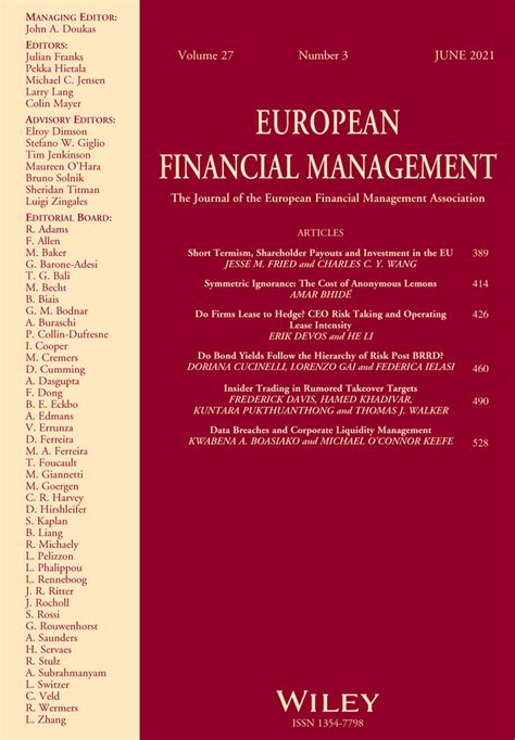 European Financial Management Vol 27 No 3