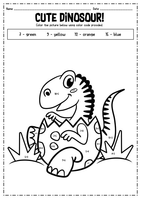 Printable Color By Number Math