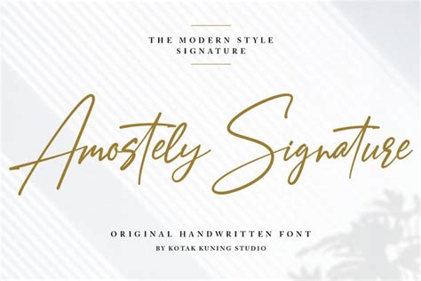 Fancy signature is hand lettering font, suitable for signature and hand written manuscript, include 220 glyphs. Amostely Free Signature Font - Mockup Free Downloads