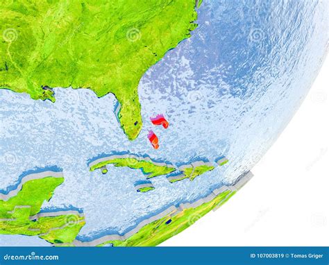 Map Of Bahamas On Earth Stock Image Image Of Oceans 107003819