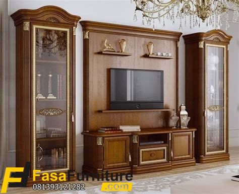 Bufet Tv Kayu Jati 2 Lemari Hias Klasik Fasa Furniture Jepara Fasa