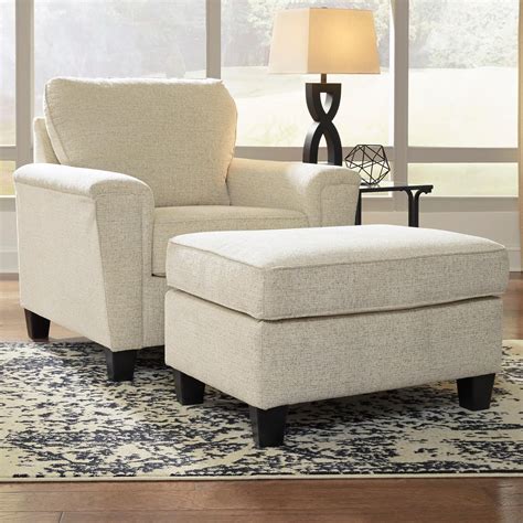 Signature Design By Ashley Abinger Contemporary Chair And Ottoman Rife