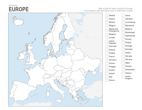 Fill In The Blank Map Of Europe Blank Map Of Europe Printable Outline
