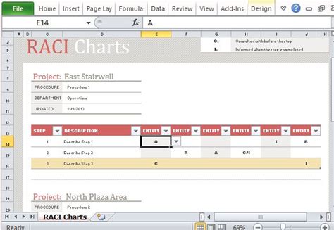raci chart template  excel