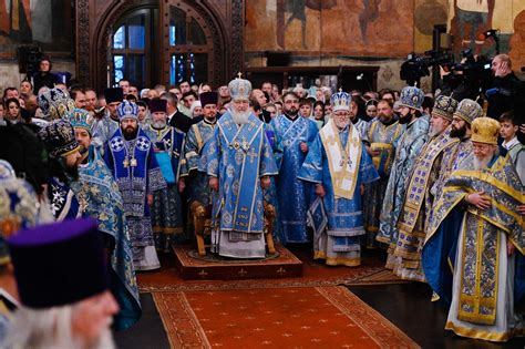 Primate Of The Russian Church Celebrates At The Cathedral Of Dormition