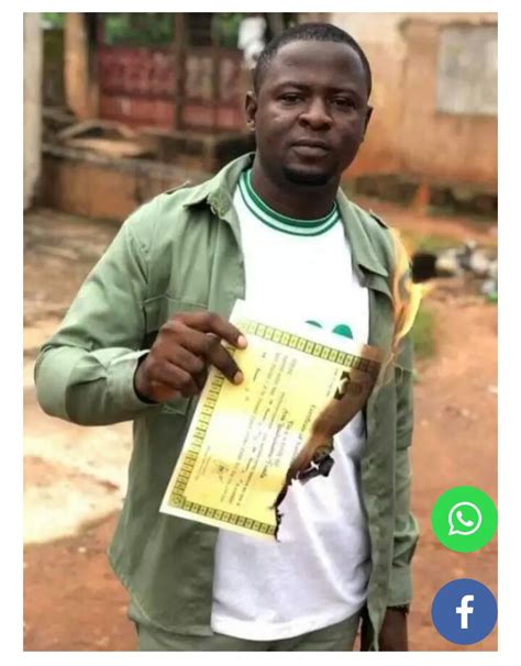 Maybe you would like to learn more about one of these? Corper Burns His NYSC Discharged Certificate (photos ...