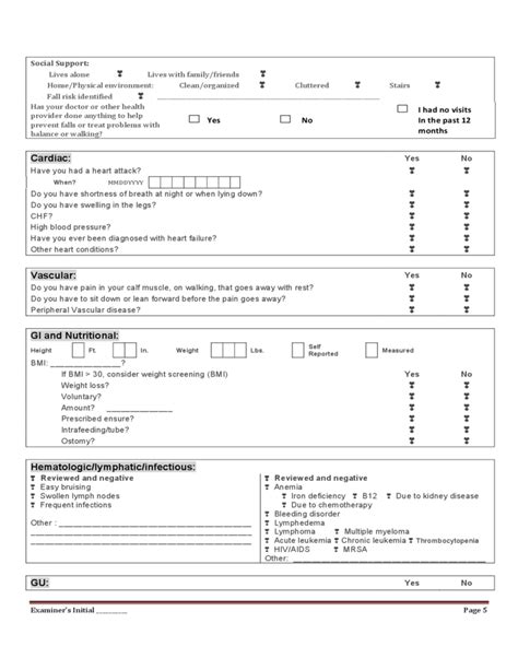 Blank Medicare Health Risk Assessment Form Free Download