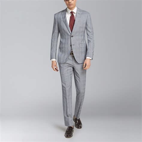 bespoke gray glen check men suit custom made slim fit glen plaid wedding suit for men suit