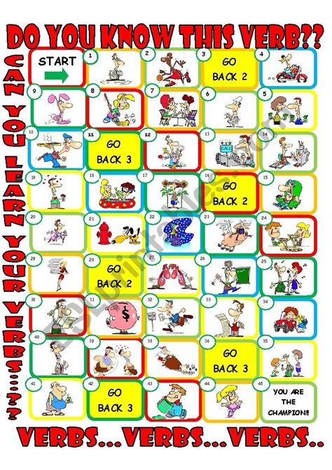 This Boardgame Is To Help Beginners Practice Verbs Students Must