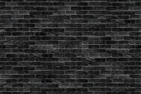 Seamless Old Dark Black Brick Wal Infinityl Texture Background Stock
