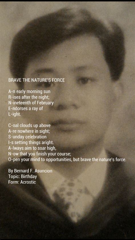 Brave The Natures Force Poem By Bernard F Asuncion