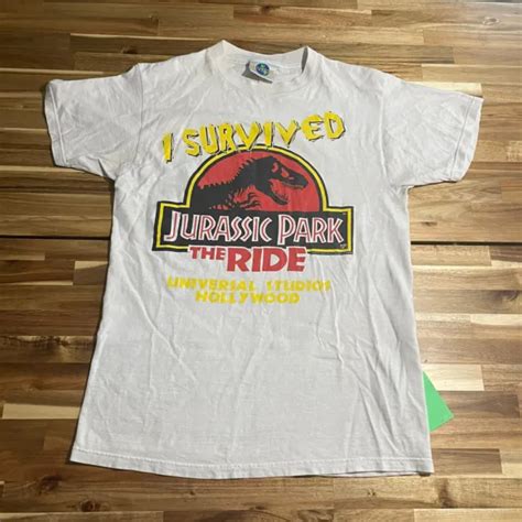 VINTAGE UNIVERSAL STUDIOS Jurassic Park I Survived The Ride T Shirt