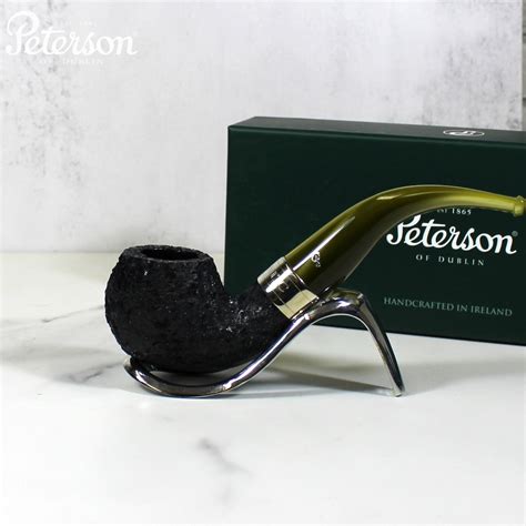 Peterson Atlantic 03 Rustic Blue And Green Bent Fishtail Pipe Pe1636