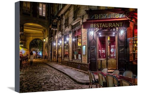 Parisian Cafe Paris France Europe Stretched Canvas Print Wall Art By