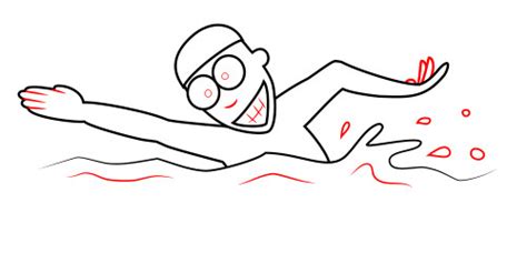 How to draw with frameworks. Drawing a cartoon swimmer