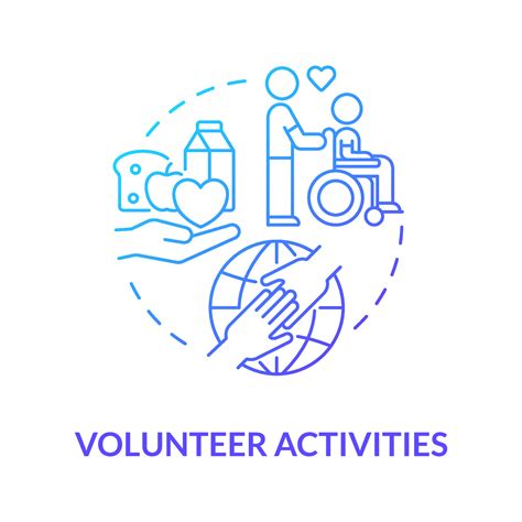 Volunteering Work Blue Gradient Concept Icon Social Participation