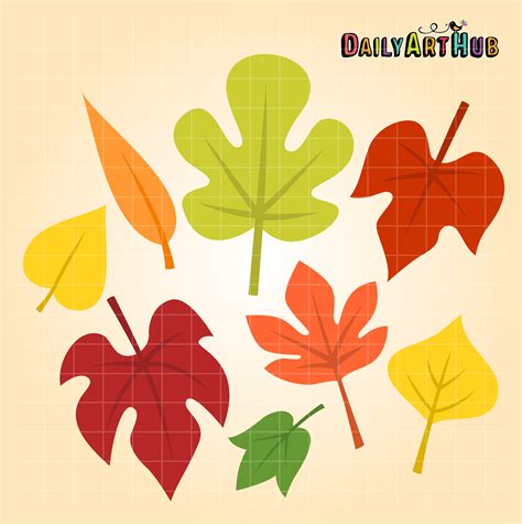 Cute Autumn Leaves Clip Art Set Daily Art Hub