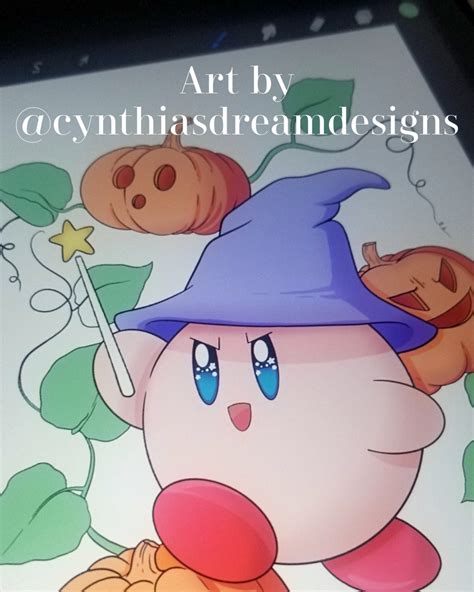 Kirby Halloween Art Print Decor Etsy
