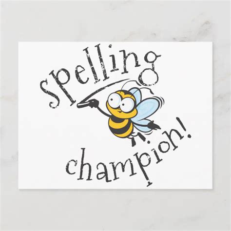 Spelling Bee Champion Postcard Zazzle