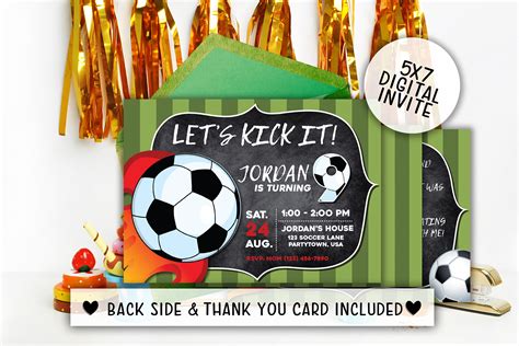 Invitación de cumpleaños temática de fútbol invitación de Etsy