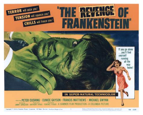 Lobby Card For The Hammer Horror Film The Revenge Of Frankenstein