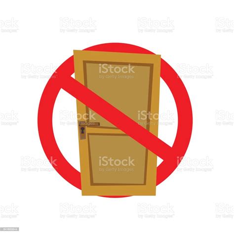 No Exit Sign Isolated On A White Background Stock Illustration