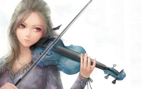 Hd Wallpaper Violin Anime Girls Musical Instrument Necklace