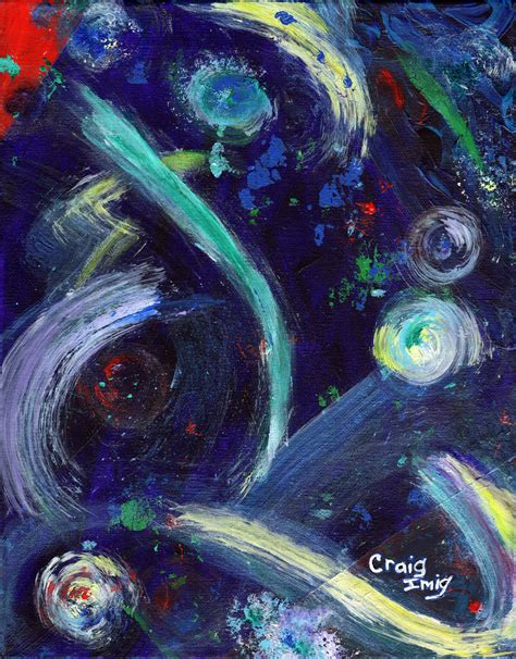 Cosmic Activity 6 Original Acrylic Painting By Craig Imig Pintor