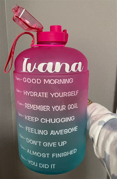 Motivational Water Bottle Time Marked Water Bottle Gallon Etsy