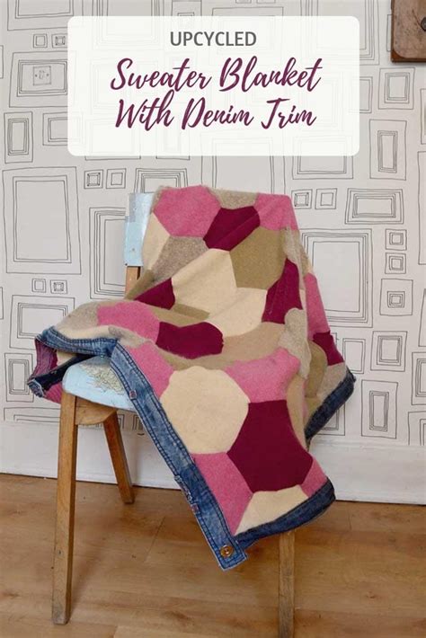 How To Make A Recycled Sweater Blanket With Hexagons Pillar Box Blue